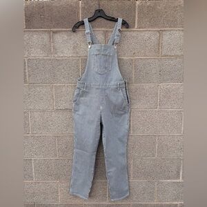 Old Navy Women's 10 Bib Overalls Blue White Railroad Stripe Stretch Denim Farm